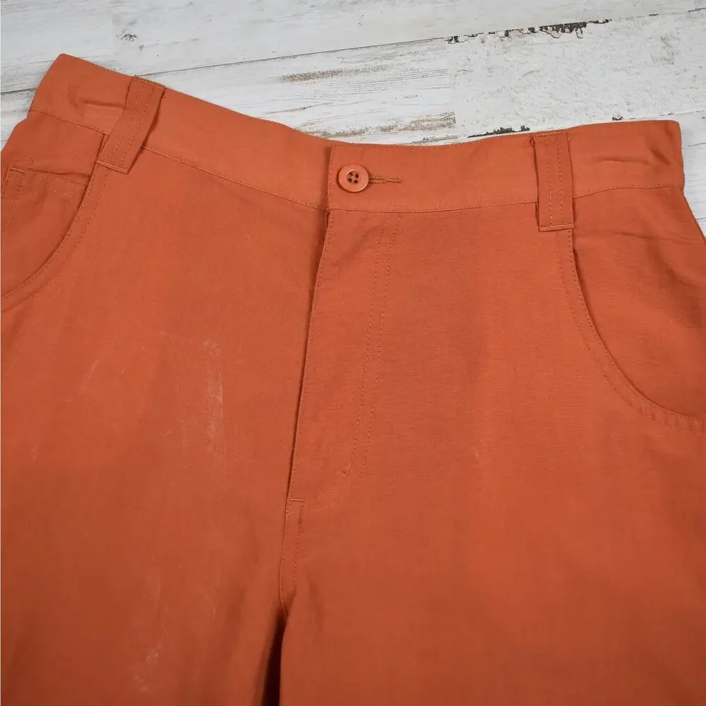 Vintage Lee Pipes Cargo Shorts Boys 14 Orange Skater Gorpcore Tech Wear 90s Y2K